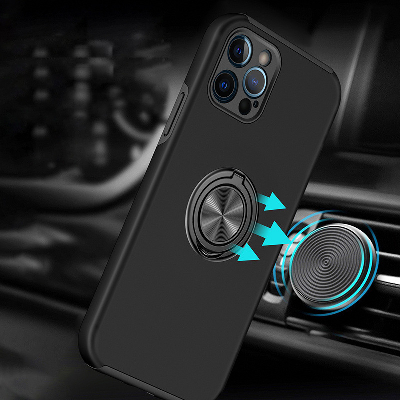 Magnetic Absorption Phone Case with Ring Holder and Drop Protection